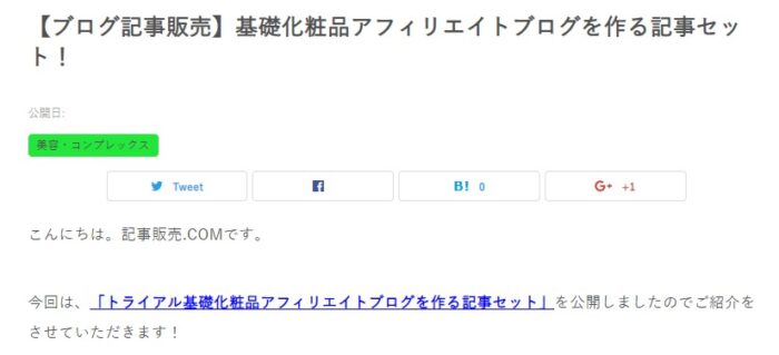 株式会社天空/基礎化粧品アフィリエイトブログを作る記事セット！