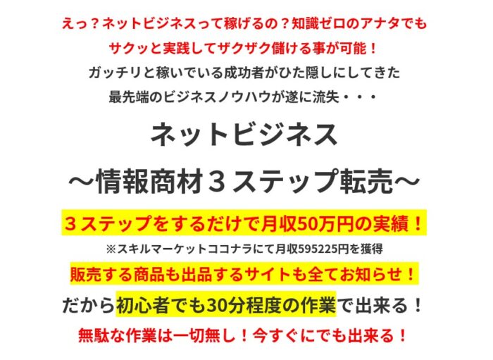 岡田 和久/ネットビジネス ～情報商材３ステップ転売～