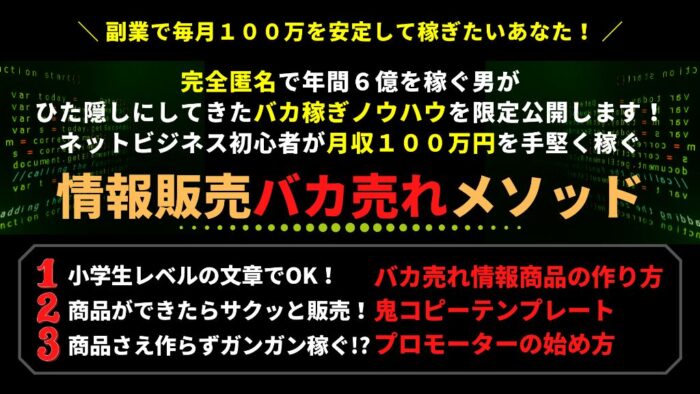 株式会社インフォプロモーション/初心者にもできる！「情報販売バカ売れメソッド」