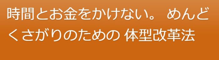 金本 健二郎/めんどくさがりのための体型変革法ーMメソッドー