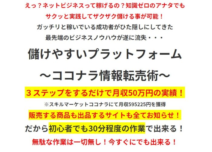 稲田 正廣/儲けやすいプラットフォーム  ～ココナラ情報転売術～