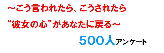 荒井 大/こう言われたら、こうされたら“彼女の心があなたに戻る５００人アンケート