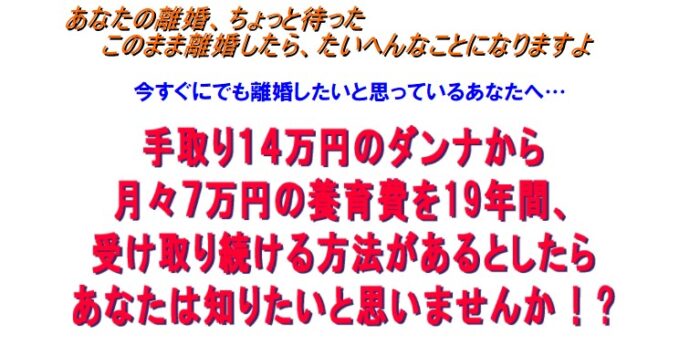 脇田 好枝/有利な離婚！平均の2倍の養育費を受け取る方法！