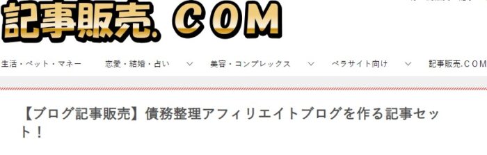 株式会社天空/債務整理アフィリエイトブログを作る記事セット！