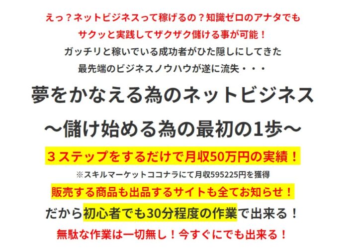 宮下 洋平/夢をかなえる為のネットビジネス～儲け始める為の最初の1歩～